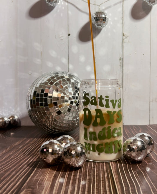 Sativa Days | Indica Nights Glass Cup