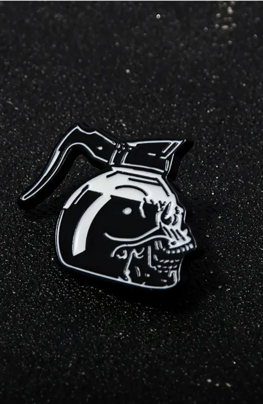 Skull Coffee Pot Pin