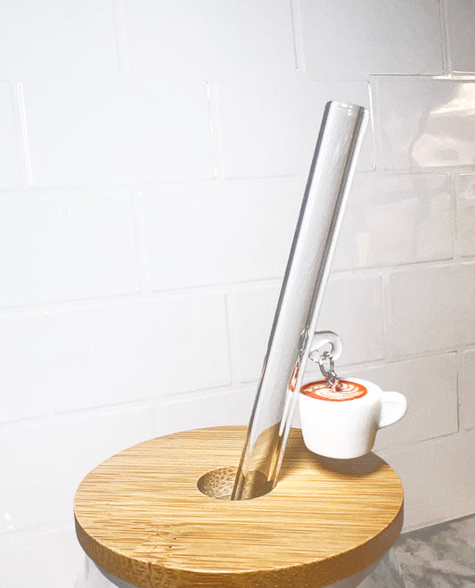 Coffee Charmed Glass Straw